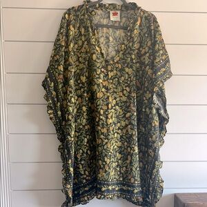 FARM Rio Green and Yellow Floral Dress
